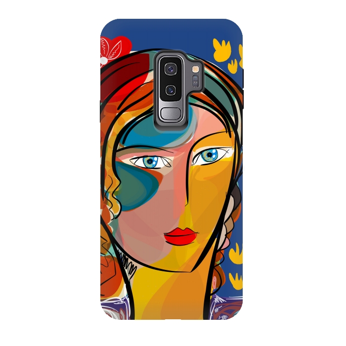 Galaxy S9 plus StrongFit French Flower Pop Art Girl  by Emmanuel Signorino