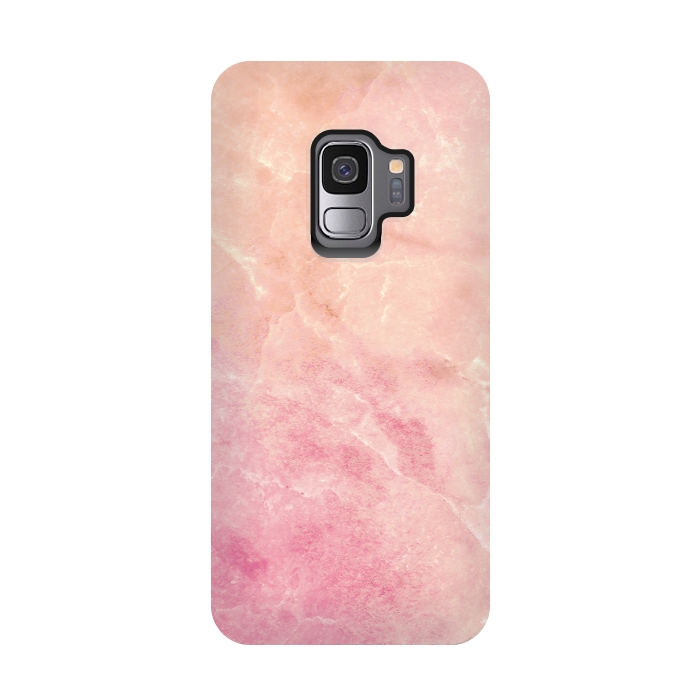 Galaxy S9 StrongFit Peach pink marble by Oana 