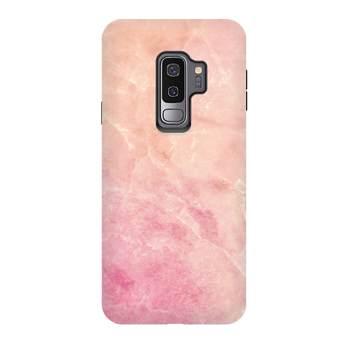 Galaxy S9 plus StrongFit Peach pink marble by Oana 