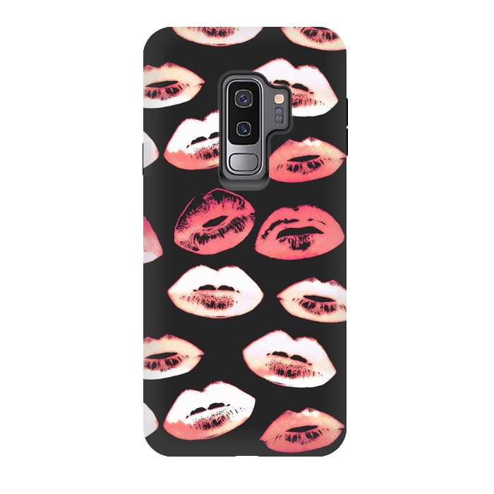 Galaxy S9 plus StrongFit Red pink lipstick kisses by Oana 
