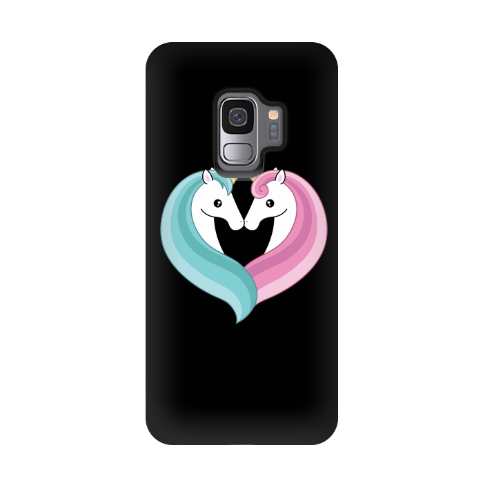 Galaxy S9 StrongFit Unicorn heart by Laura Nagel