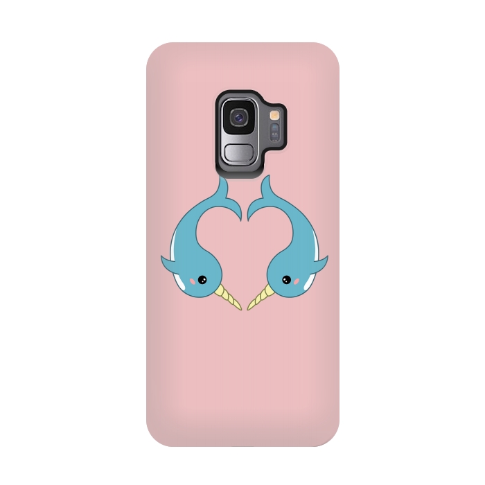 Galaxy S9 StrongFit Narwhal heart by Laura Nagel