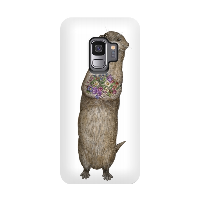Galaxy S9 StrongFit Otter and Flowers by ECMazur 