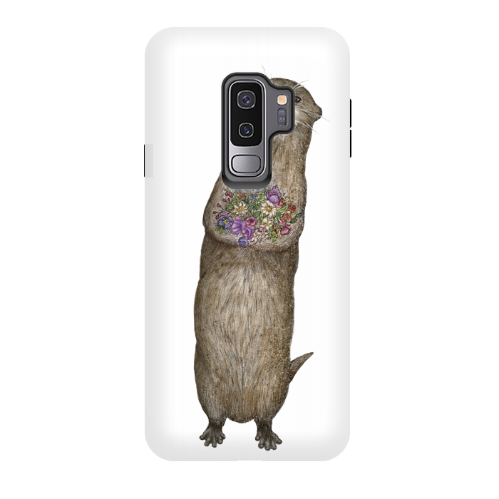 Galaxy S9 plus StrongFit Otter and Flowers by ECMazur 