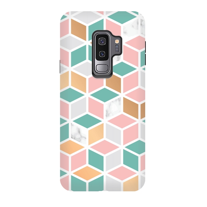 Galaxy S9 plus StrongFit Marble Cube Geometry 050 by Jelena Obradovic
