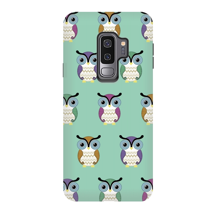 Galaxy S9 plus StrongFit owl pattern by Laura Nagel