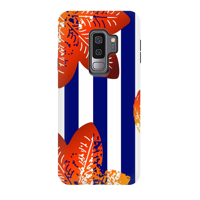 Galaxy S9 plus StrongFit blue stripes pattern by MALLIKA