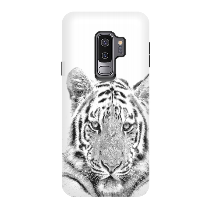 Galaxy S9 plus StrongFit Black and White Tiger by Alemi