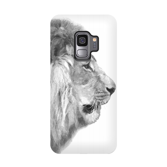 Galaxy S9 StrongFit Black and White Lion Profile by Alemi