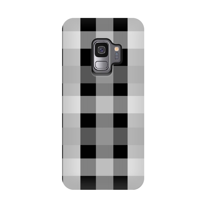 Galaxy S9 StrongFit black and white checks by MALLIKA
