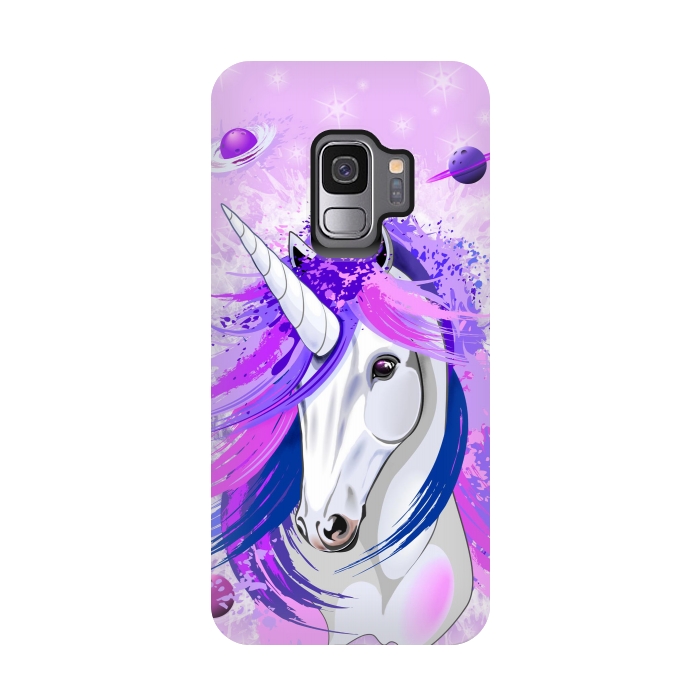 Galaxy S9 StrongFit Unicorn Spirit Pink and Purple Mythical Creature by BluedarkArt