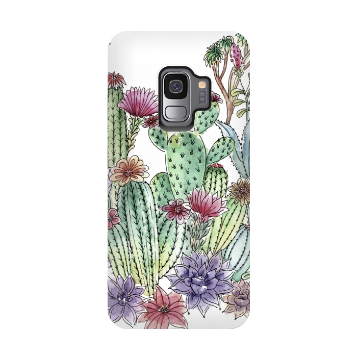 Galaxy S9 StrongFit Cactus garden by Julia Grifol