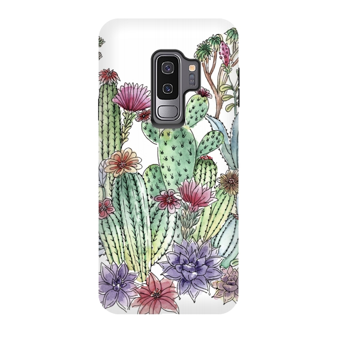 Galaxy S9 plus StrongFit Cactus garden by Julia Grifol