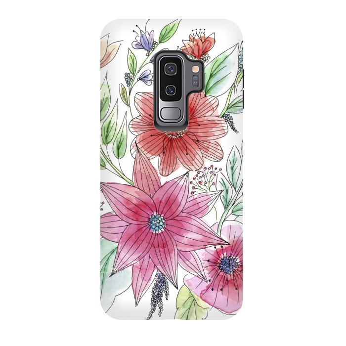 Galaxy S9 plus StrongFit Wild flowers by Julia Grifol