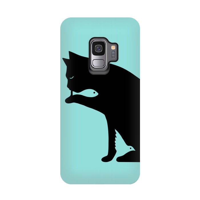 Galaxy S9 StrongFit Cat and food by Coffee Man