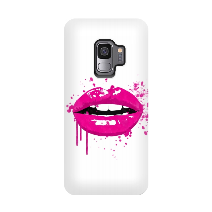 Galaxy S9 StrongFit Pink Lips by Alemi