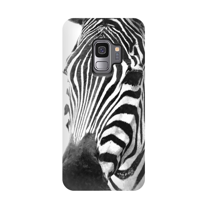 Galaxy S9 StrongFit Black and White Zebra by Alemi
