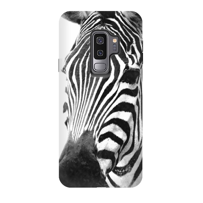 Galaxy S9 plus StrongFit Black and White Zebra by Alemi