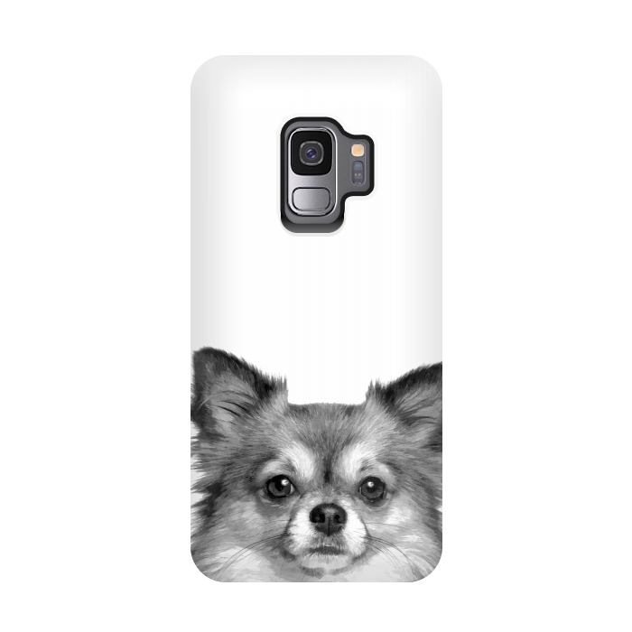 Galaxy S9 StrongFit Black and White Chihuahua Portrait by Alemi