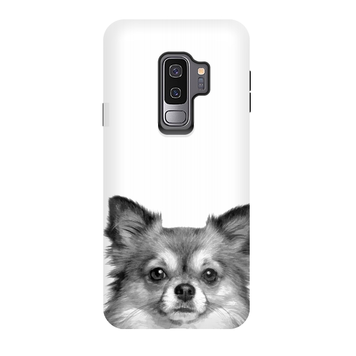 Galaxy S9 plus StrongFit Black and White Chihuahua Portrait by Alemi