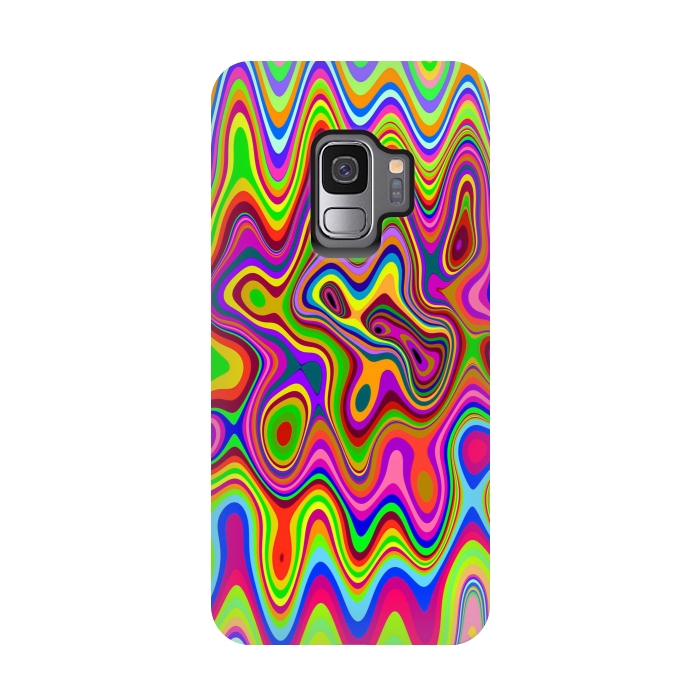 Galaxy S9 StrongFit Psychedelic Glowing Colors Pattern by BluedarkArt