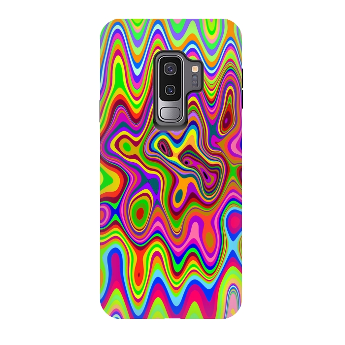 Galaxy S9 plus StrongFit Psychedelic Glowing Colors Pattern by BluedarkArt