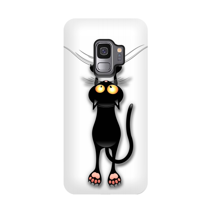 Galaxy S9 StrongFit Fun and Naughty Cat Falling Down  by BluedarkArt