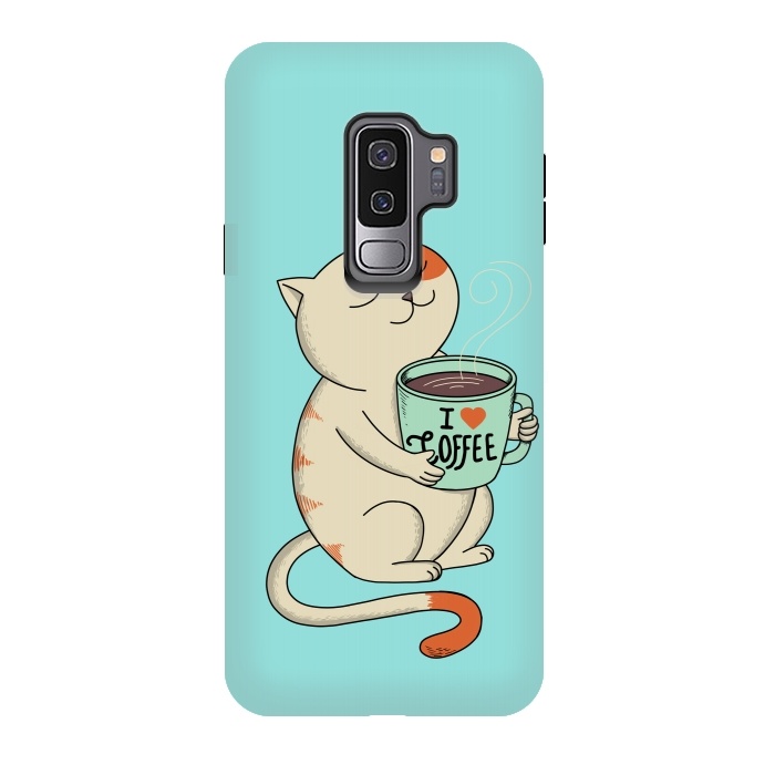 Galaxy S9 plus StrongFit Cat and Coffee by Coffee Man