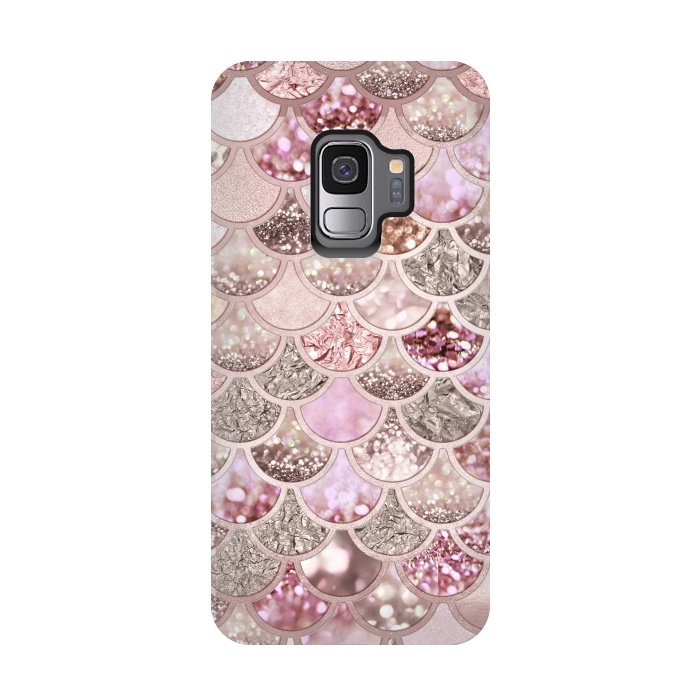 Galaxy S9 StrongFit Multicolor Pink & Rose Gold Mermaid Scales by  Utart