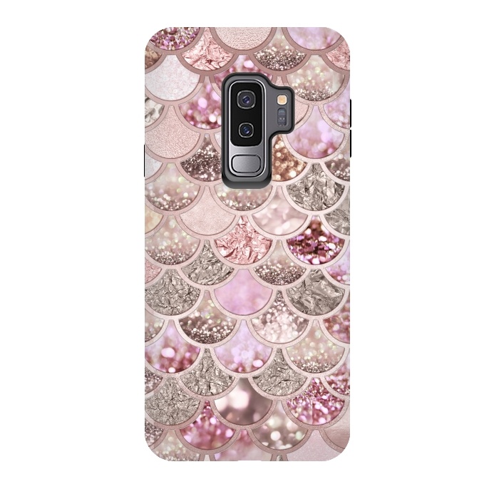 Galaxy S9 plus StrongFit Multicolor Pink & Rose Gold Mermaid Scales by  Utart