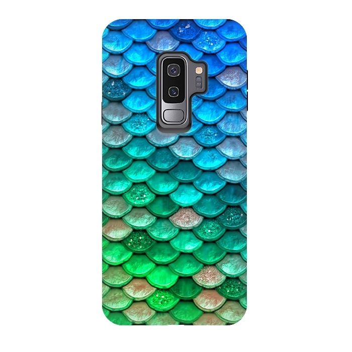 Galaxy S9 plus StrongFit Green & Blue Glitter Mermaid Scales by  Utart