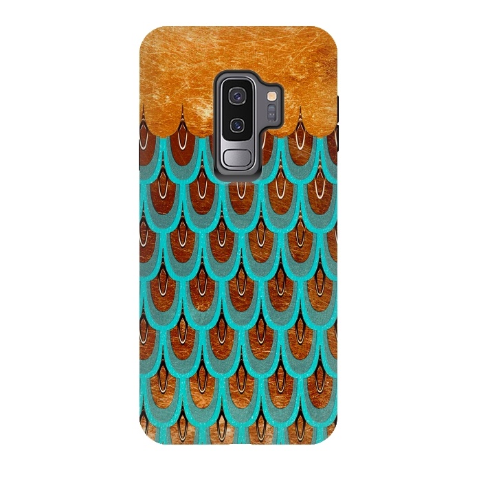 Galaxy S9 plus StrongFit Copper & Teal Gold Mermaid Scales by  Utart