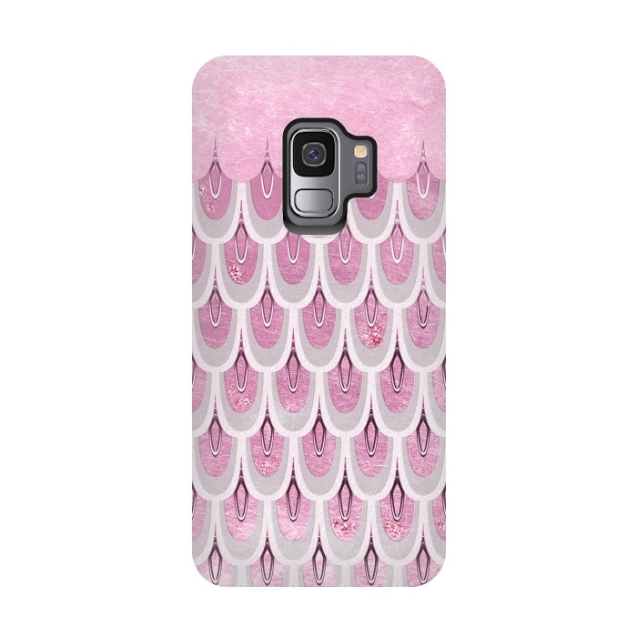 Galaxy S9 StrongFit Multicolor Pink & Silver Gray Mermaid Scales by  Utart