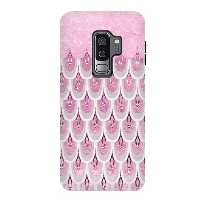 Galaxy S9 plus StrongFit Multicolor Pink & Silver Gray Mermaid Scales by  Utart