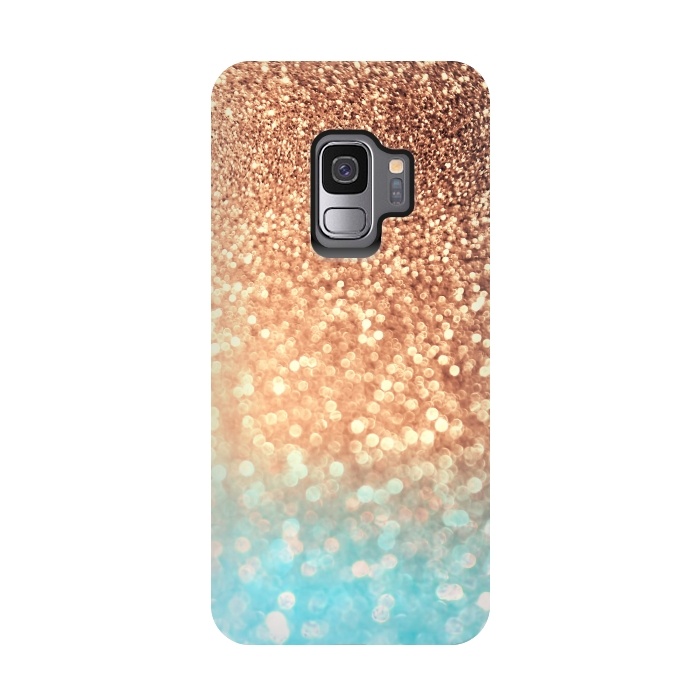 Galaxy S9 StrongFit Mermaid Blue and Rose Gold Blush Glitter by  Utart