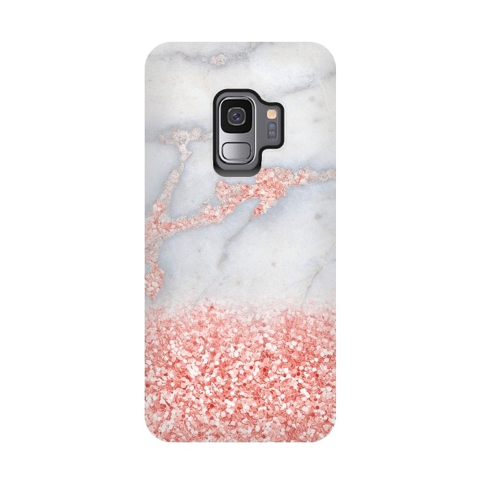 Galaxy S9 StrongFit Sparkly Pink Rose Gold Glitter Ombre Bohemian Marble by  Utart