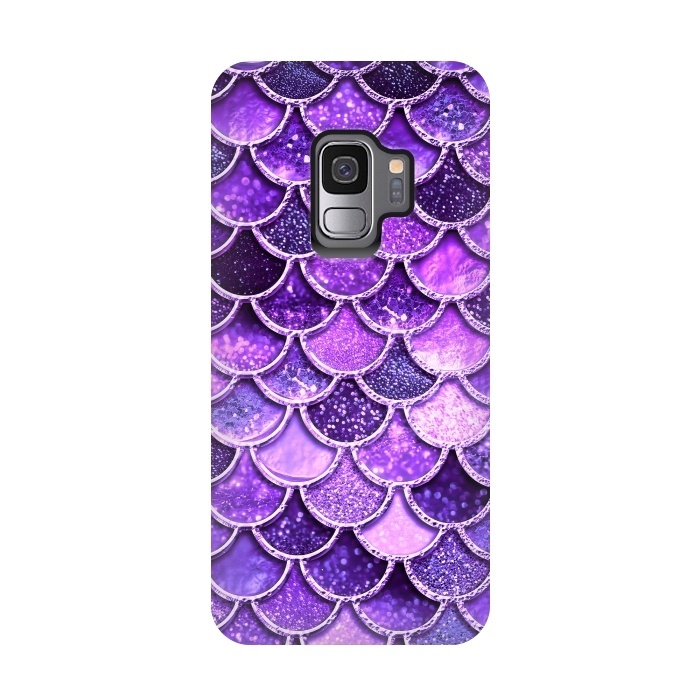 Galaxy S9 StrongFit Ultra Violet Glitter Mermaid Scales by  Utart