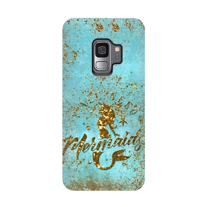 Galaxy S9 StrongFit We all need mermaids - Teal and Gold Glitter Typography  by  Utart