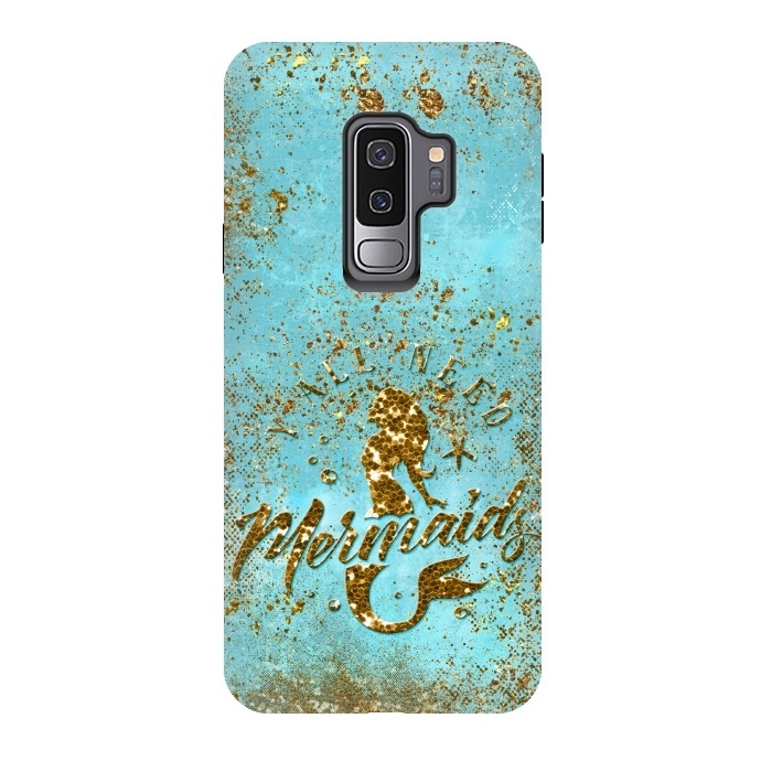 Galaxy S9 plus StrongFit We all need mermaids - Teal and Gold Glitter Typography  by  Utart