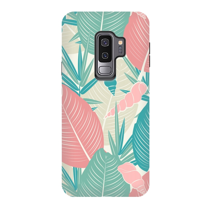 Galaxy S9 plus StrongFit Tropical Watercolor Flower Pattern XII by Bledi