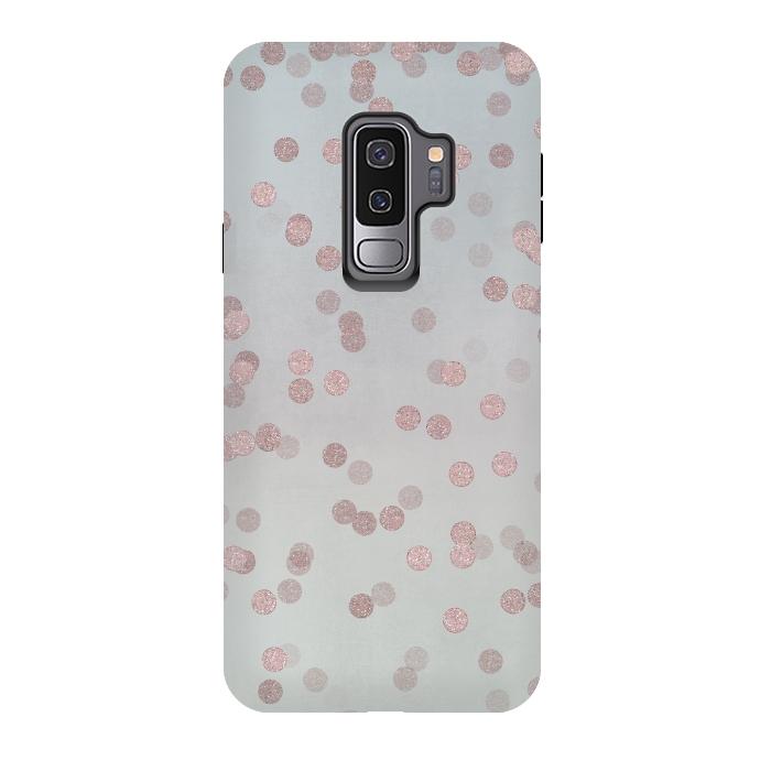 Galaxy S9 plus StrongFit Rose Gold Glitter Dots by Andrea Haase