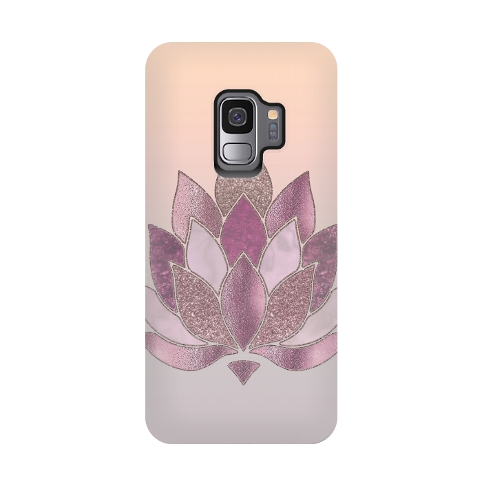 Galaxy S9 StrongFit Shimmering Lotus Flower Symbol 2 by Andrea Haase
