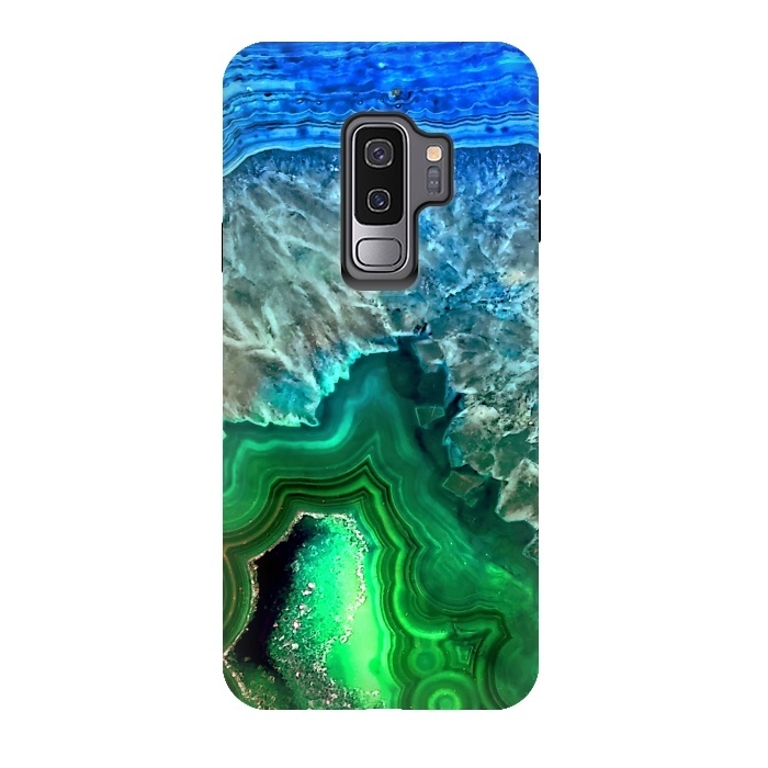 Galaxy S9 plus StrongFit Blue and Green Agate  by  Utart