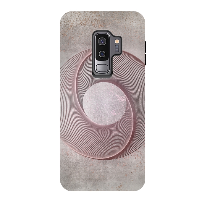Galaxy S9 plus StrongFit Rose Gold Line Art Circle   by Andrea Haase