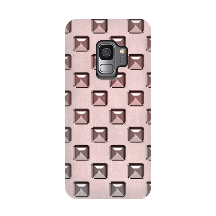 Galaxy S9 StrongFit Soft Pink Shiny Gemstones by Andrea Haase