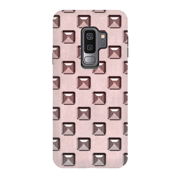 Galaxy S9 plus StrongFit Soft Pink Shiny Gemstones by Andrea Haase