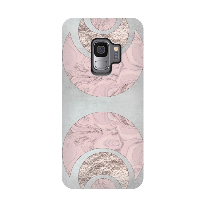 Galaxy S9 StrongFit Marble Rose Gold Half Moon by Andrea Haase