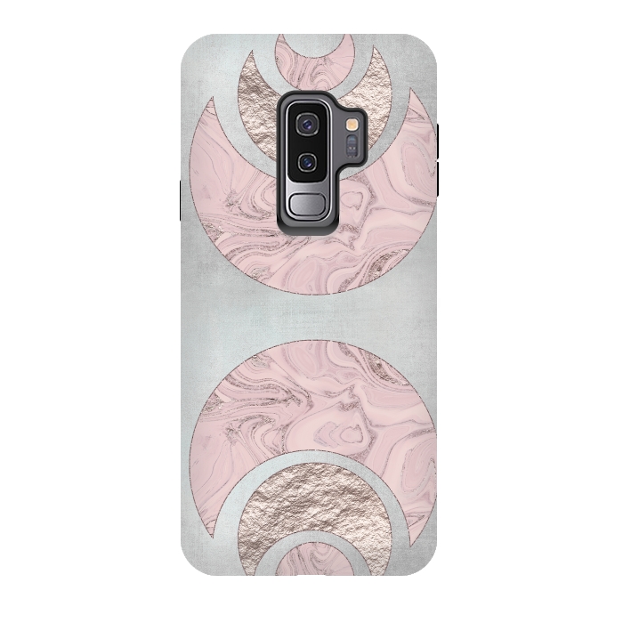 Galaxy S9 plus StrongFit Marble Rose Gold Half Moon by Andrea Haase