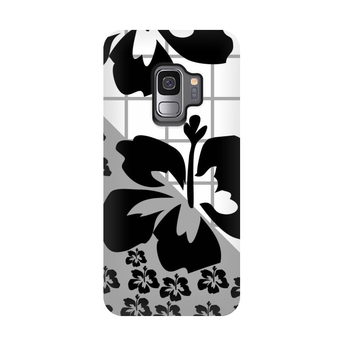 Galaxy S9 StrongFit FLORAL PATTERN WITH CHECKS by MALLIKA