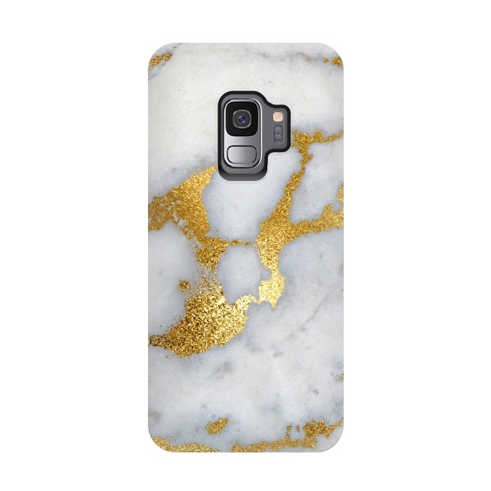 Galaxy S9 StrongFit Marble with Gold Metal Foil Veins by  Utart